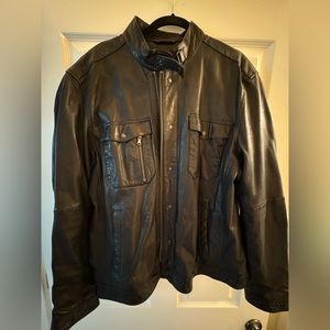John Varvatos XL Black Leather Jacket
